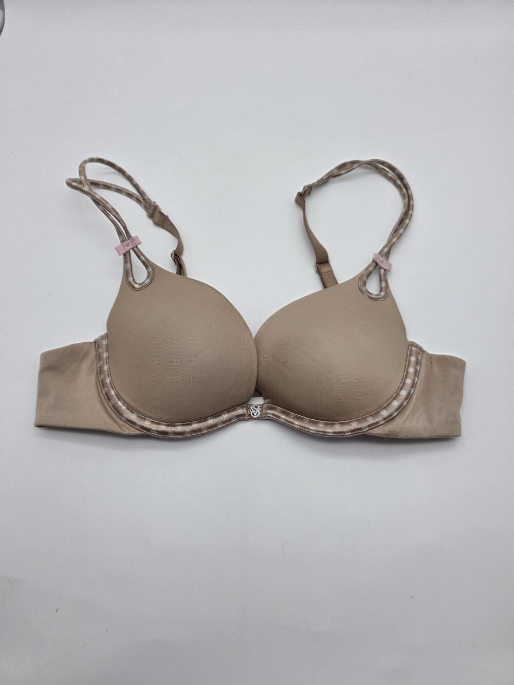 Victoria’s Secret Wear Everywhere Push Up Bra 32A Nude Tan Pink Lined